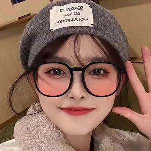 Blush Plain Makeup Optical Glasses Transparent Computer Glasses Frame Women Men Square Glasses Frame Eyeglass Accessories