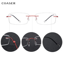 Load image into Gallery viewer, Brand Design Rimless Women Glasses Frame,Korean Men Titanium Reading Optical Eyeglasses,Ultralight Prescription Lens Eyewear