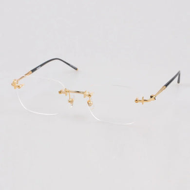 Brand Vinatge Rimless Business Ultralight Optical Glasses Eyewear Reading Myopia Prescription Eyeglasses Frames Men MB0130O