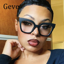 Carica l&#39;immagine nel visualizzatore di Gallery, New Cat eye Clear Glasses Frame Women Square Anti Blue Light Computer Eye Glasses Ladies Eyewear