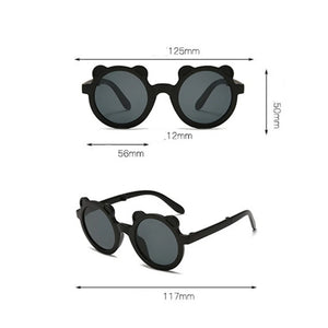 New Children's Sunglasses Foldable Bear Frame Sunglasses Cute Boys and Girls Cartoon Sun Protection Photography Glasses