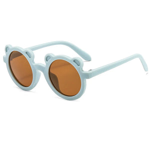 New Children's Sunglasses Foldable Bear Frame Sunglasses Cute Boys and Girls Cartoon Sun Protection Photography Glasses