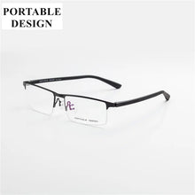 Load image into Gallery viewer, Design Men Style Titanium Alloy Half Rim Eye Glasses Fashion Men&#39;s Eyeglasses Casual Optical Frame for men