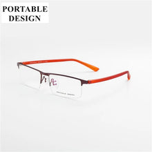 Load image into Gallery viewer, Design Men Style Titanium Alloy Half Rim Eye Glasses Fashion Men&#39;s Eyeglasses Casual Optical Frame for men