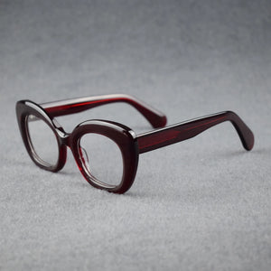 Designer Acetate Cateye Round Eyeglass Frame Optical Glasses Men Women Handmade Vintage Myopia Prescription Eyewear #220
