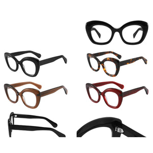 Designer Acetate Cateye Round Eyeglass Frame Optical Glasses Men Women Handmade Vintage Myopia Prescription Eyewear #220