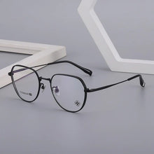 Load image into Gallery viewer, Fashion  Eyeglasses Frame Stuffed and Handsome Pure Titanium Plate Round Retro Pattern Women&#39;s Glasses Full Frame 6687