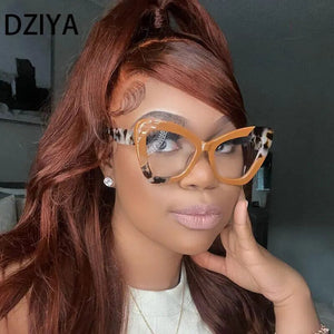Women's Cat Eye Acetate Optical Glasses Frame Large Butterfly Frame Prescription Glasses 60888