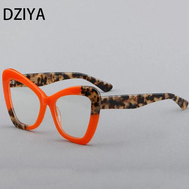 Women's Cat Eye Acetate Optical Glasses Frame Large Butterfly Frame Prescription Glasses 60888