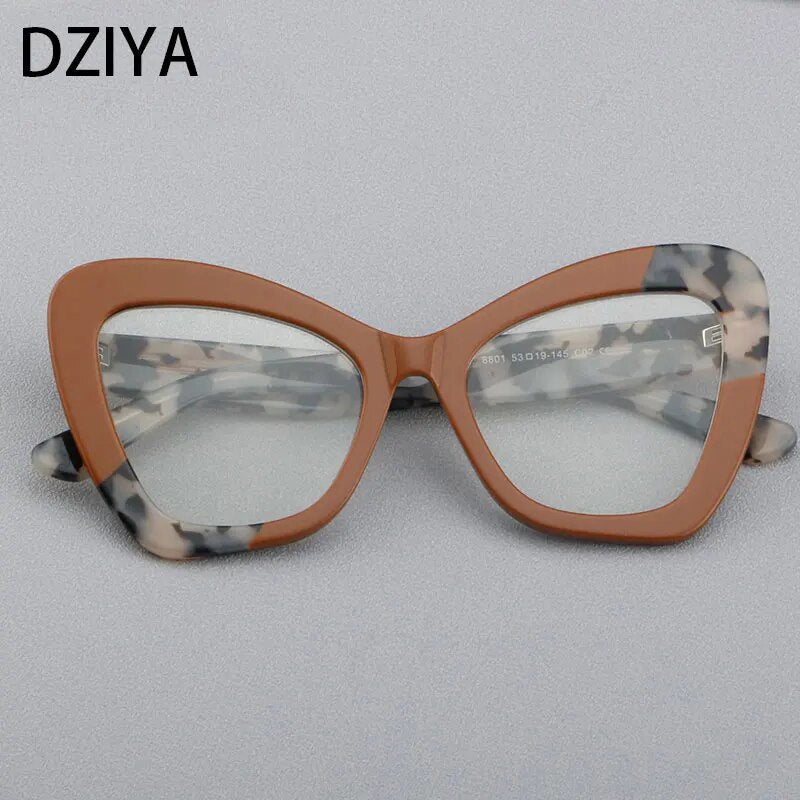 Women's Cat Eye Acetate Optical Glasses Frame Large Butterfly Frame Prescription Glasses 60888