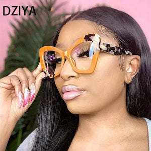 Women's Cat Eye Acetate Optical Glasses Frame Large Butterfly Frame Prescription Glasses 60888