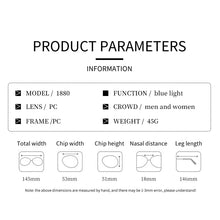 Carica l&#39;immagine nel visualizzatore di Gallery, New Square Anti Blue Light Glasses Women Retro Oprawki Okularowe Damskie Computer Frame Clear Reading Eyeglasses