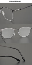 Load image into Gallery viewer, Germany Titanium Alloy Glasses Frames Square Screwless Elastic Ultra-light 7g Men Optical Prescription Diopter Eyeglasses