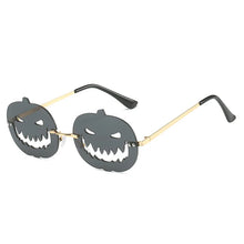 Carica l&#39;immagine nel visualizzatore di Gallery, Halloween Personalized Pumpkin Sunglasses Men Women with Oval Large Frame Hollow Out Funny Sunglasses