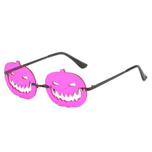 Carica l&#39;immagine nel visualizzatore di Gallery, Halloween Personalized Pumpkin Sunglasses Men Women with Oval Large Frame Hollow Out Funny Sunglasses