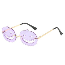 Carica l&#39;immagine nel visualizzatore di Gallery, Halloween Personalized Pumpkin Sunglasses Men Women with Oval Large Frame Hollow Out Funny Sunglasses
