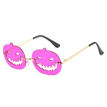 Carica l&#39;immagine nel visualizzatore di Gallery, Halloween Personalized Pumpkin Sunglasses Men Women with Oval Large Frame Hollow Out Funny Sunglasses