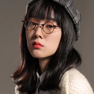 Hand-Made Retro Acetate Eyeglasses Frame Men Women Super Small Circle High Prescription Myopia Glasses Custom