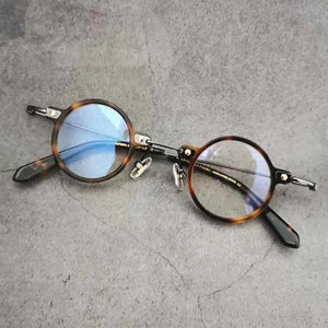 Hand-Made Retro Acetate Eyeglasses Frame Men Women Super Small Circle High Prescription Myopia Glasses Custom
