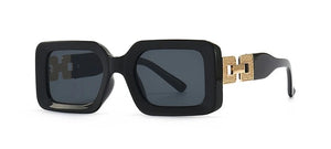 New Ladies Square Sunglasses Luxury Brand Metal Chain Trendy Women's Classic Sunglasses Travel Decorative Glasses Men