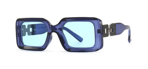 New Ladies Square Sunglasses Luxury Brand Metal Chain Trendy Women's Classic Sunglasses Travel Decorative Glasses Men