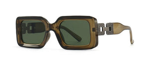 New Ladies Square Sunglasses Luxury Brand Metal Chain Trendy Women's Classic Sunglasses Travel Decorative Glasses Men