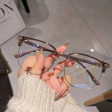 Large Size 15.8cm Myopia Glasses Frame for Men's Half Frame Eyewear No Degree