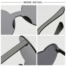 Load image into Gallery viewer, New Love Heart Shape Sunglasses Siamese Rimless Frame Clear Lens Sun Glasses Travel Sunglasses Red Cute Candy Color Sunglasses