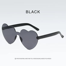 Load image into Gallery viewer, New Love Heart Shape Sunglasses Siamese Rimless Frame Clear Lens Sun Glasses Travel Sunglasses Red Cute Candy Color Sunglasses