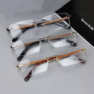 MB390 Handmade Wooden Frameless Men And Women Fashion Casual Business Optical Prescription Eyeglass Frame Luxury Brand