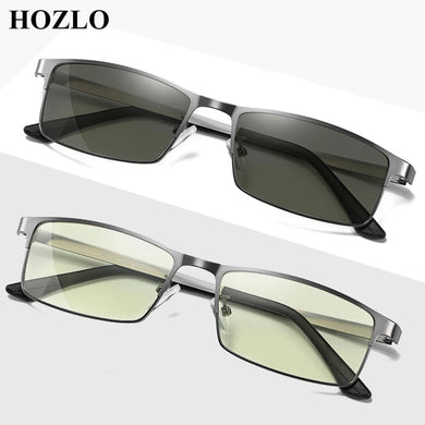 Men  Rectangle Anti Blue L Photochromic Sunglasses Male Sun Automatic Discoloration Shades Sun Glasses Driving Travel