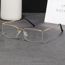 Load image into Gallery viewer, New Men Metal Semirim Business Progressive Reading Glasses Old Man Look Near Far Hyperopia Spectacles Male Presbyopia Eyeglasses