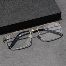 Load image into Gallery viewer, New Men Metal Semirim Business Progressive Reading Glasses Old Man Look Near Far Hyperopia Spectacles Male Presbyopia Eyeglasses