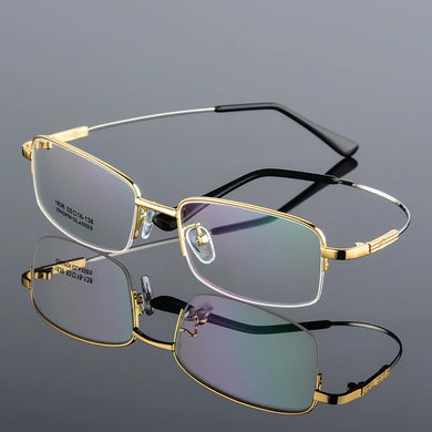 Men's Half-Frame Titanium Alloy Business Glasses Frame , Square Optical Myopia Glass's Frames F1836