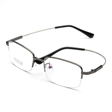 Carica l&#39;immagine nel visualizzatore di Gallery, Men&#39;s Half-Frame Titanium Alloy Business Glasses Frame , Square Optical Myopia Glass&#39;s Frames F1836