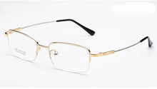 Carica l&#39;immagine nel visualizzatore di Gallery, Men&#39;s Half-Frame Titanium Alloy Business Glasses Frame , Square Optical Myopia Glass&#39;s Frames F1836