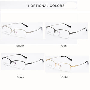 Men's Half-Frame Titanium Alloy Business Glasses Frame , Square Optical Myopia Glass's Frames F1836