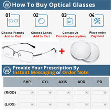 Carica l&#39;immagine nel visualizzatore di Gallery, Men&#39;s Half-Frame Titanium Alloy Business Glasses Frame , Square Optical Myopia Glass&#39;s Frames F1836
