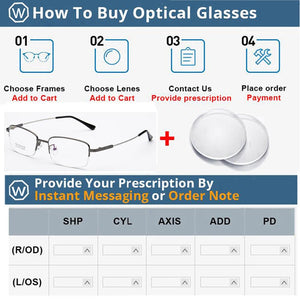 Men's Half-Frame Titanium Alloy Business Glasses Frame , Square Optical Myopia Glass's Frames F1836