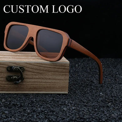Natural Skateboard  Wood Sunglasses Brown Frame   Bamboo Polarized  Retro  Design Luxury Vintage Brand
