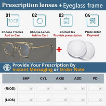 Load image into Gallery viewer, Personalized Square Ultra Light Pure Titanium Glasses Frame Men Optical Eyewear Women Myopia Reading Prescription Eyeglasses