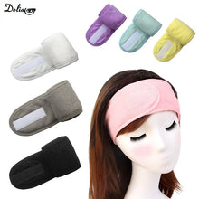Load image into Gallery viewer, New Pink Soft Toweling Girls Hair Headbands for Face Washing Bath Makeup Hair Band for Women Adjustable SPA Facial Headband