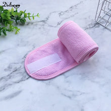 Load image into Gallery viewer, New Pink Soft Toweling Girls Hair Headbands for Face Washing Bath Makeup Hair Band for Women Adjustable SPA Facial Headband
