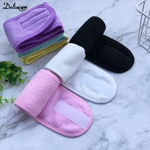 Load image into Gallery viewer, New Pink Soft Toweling Girls Hair Headbands for Face Washing Bath Makeup Hair Band for Women Adjustable SPA Facial Headband
