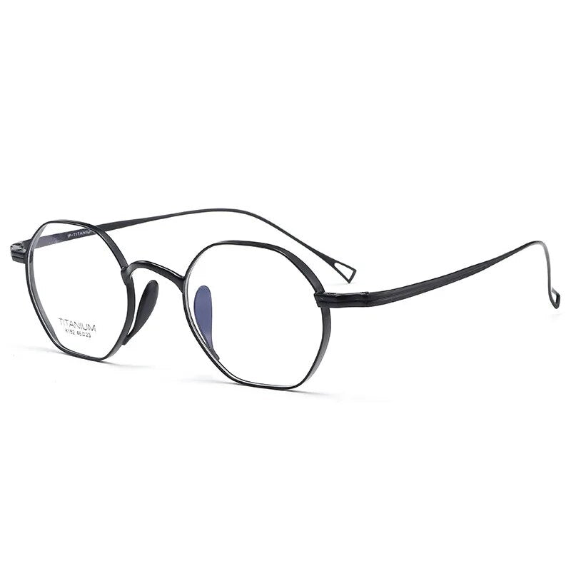Polygonal Glasses Frame Pure Titanium Myopia Glasses Frame Women Men Designer Retro Flat Glasses Frames