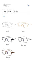 Load image into Gallery viewer, Polygonal Glasses Frame Pure Titanium Myopia Glasses Frame Women Men Designer Retro Flat Glasses Frames