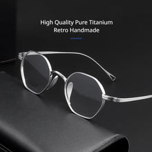 Load image into Gallery viewer, Polygonal Glasses Frame Pure Titanium Myopia Glasses Frame Women Men Designer Retro Flat Glasses Frames