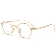 Load image into Gallery viewer, Polygonal Glasses Frame Pure Titanium Myopia Glasses Frame Women Men Designer Retro Flat Glasses Frames