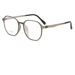Polygonal Plastic Steel Spectacle Frame Men's Retro Fashionable Eyeglasses Women's Lightweight Comfortable Myopia Eyewears