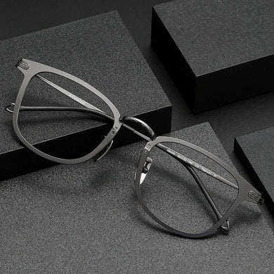 Pure titanium eye Glasses Frame for Men Women Ultralight Round Prescription Eyeglasses Frames Retro Optical Eyewear Frame